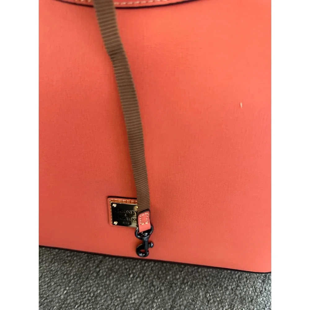 Dooney & Bourke Saffiano Leather Hobo Bag Coral Pink Orange BSAFF1613 CRCR New